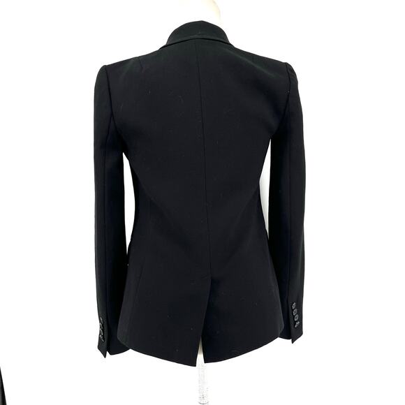 J. Crew Women's Black Wool Tailored‎ Single Breasted Blazer Lined Jacket 00 - Picture 3 of 6